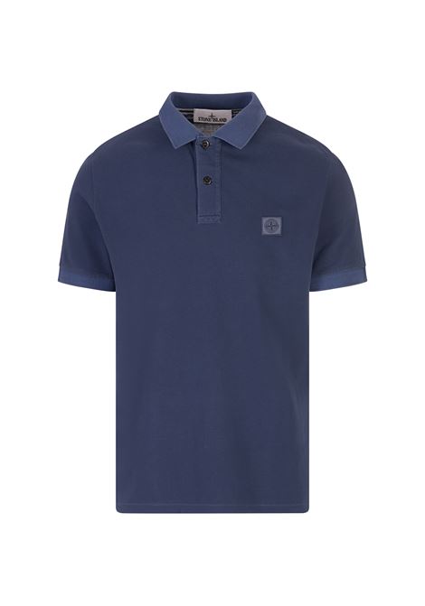 Polo In Piquet Di Cotone Blu Marine